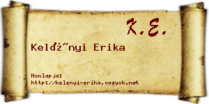 Kelényi Erika névjegykártya